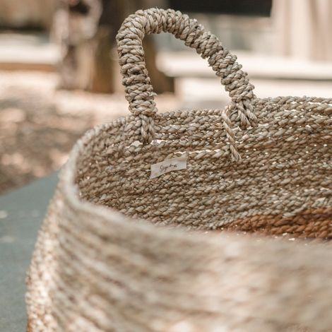 Panier de Rangement, à Linge et Cache-Pot en Fibre de Bananier et Jonc de Mer Naturel, 3 Tailles - PANGIVO (1/5)