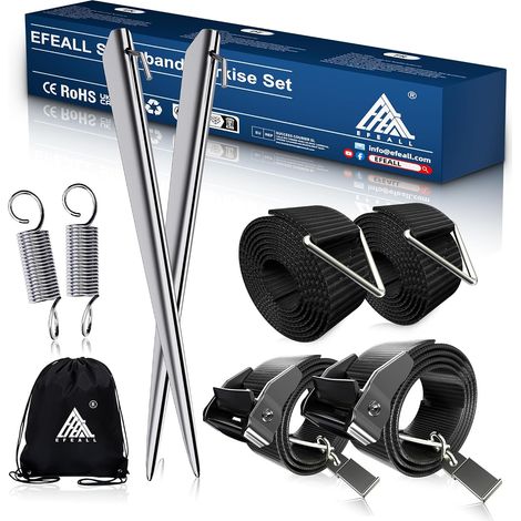 Kit de Sangle Latérale pour Auvent de Caravane avec Laisse Tempête Accessoires de Camping-Car avec Sangles Tempête de Camping (1/5)