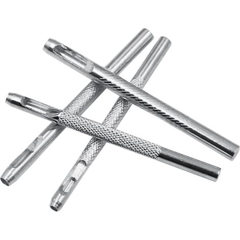 Lot de 4 poinçons creux en acier de 2,5 à 4 mm pour le cuir, pour montres, tissus, ceintures