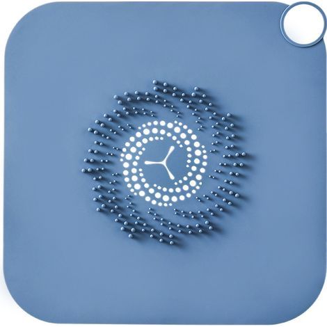 Two-part shower drain filter – silicone – dimensions 28 x 28 x 0.1 cm – easy to install in standard drains. (1/5)