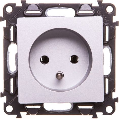 Valena life Einzelsteckdose mit/ohne 2P+Z Aluminium 753381
