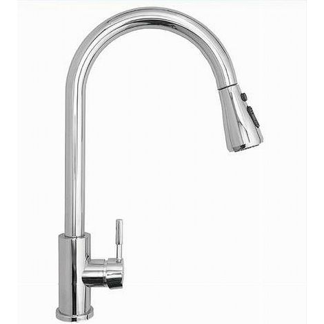 Cleafe - Miscelatore Per Cucina Rubinetto Con Doccetta Estraibile Monocomando Cromato 79570 - (1/5)