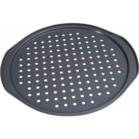 Plaque de cuisson perforée antiadhésive, plaque à pizza professionnelle à fond croustillant et à circulation d'air pour four, plaque à pizza conductrice de chaleur avec trous