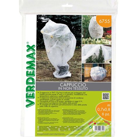 Verdemax 6755 - Cappuccio in TNT 17 g/mq in busta, confezione da 6 pezzi (1/3)