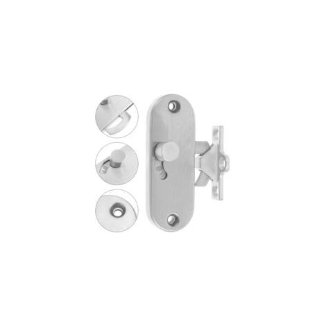 Cerradura para puerta corredera de acero inoxidable de 90° – Aro de bloqueo con tornillos – Fácil instalación en puertas interiores y exteriores – Crezuo
