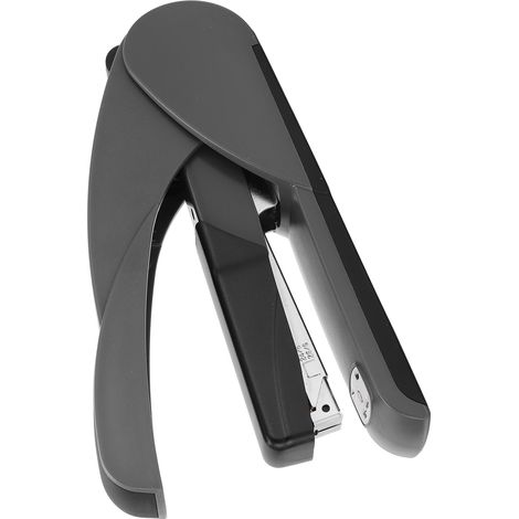 Agrafeuse 20 feuilles, 210 aiguilles, grande capacité, mini-agrafeuse économique avec bac de rangement pour aiguilles, pour bureau, 5852, gris foncé (noir) (1/5)