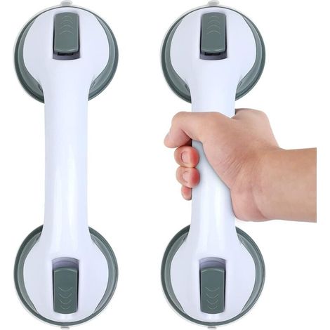 Poignée de douche en deux parties avec ventouse, sans perçage, poignée de sécurité portable-AquaForge (1/5)