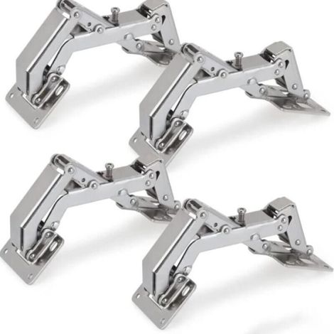 4 pcs Cabinet door hinge, 170-degree cabinet hinge, concealed hinge for kitchen cabinets, wide-angle door hinge, set of 4 pieces with damping (1/4)