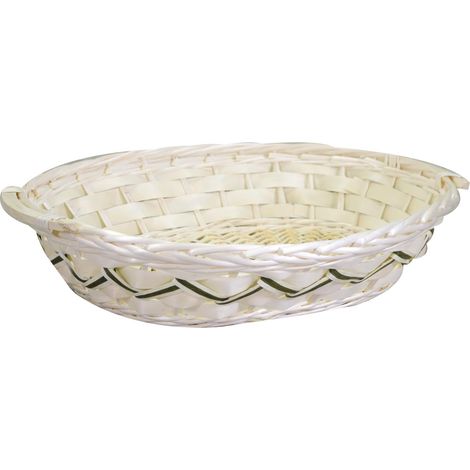 Panier en osier blanc ovale cm59x39h14