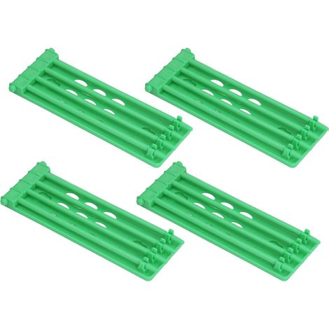 4 Pièces Support pour Bagues de Pigeon - Design à 4 Colonnes Grande Capacité, Support Murale Durable en Plastique Vert pour Anneaux de Patte de Perroquet (1/5)