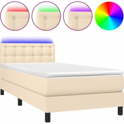 Maison Exclusive - Cama box spring colchón y luces LED tela color (1/5)