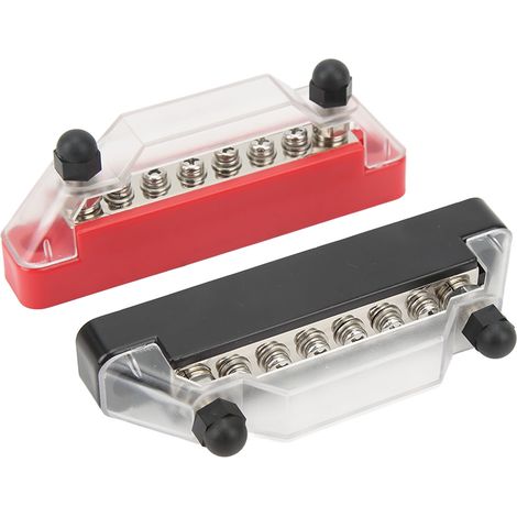 6-fach Sicherungskasten, elektrischer Verteilerblock mit 2 M6-Anschlüssen und 6 M4-Verdrahtungsschrauben, Flachsicherungsfeld für Fahrzeuge, 12V/24V, Schnellmontage. (1/5)