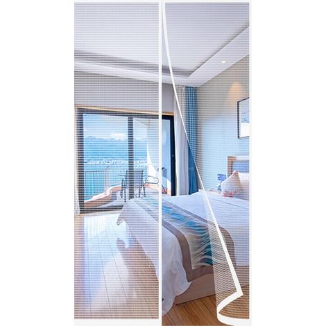 Moustiquaire Fenêtre 195x250cm Moustiquaire en fibre de verre Rouleau net d'Écran Anti-Mouches Filet Écran Insecte DIY pour fenêtres et portes Blanc (1/5)
