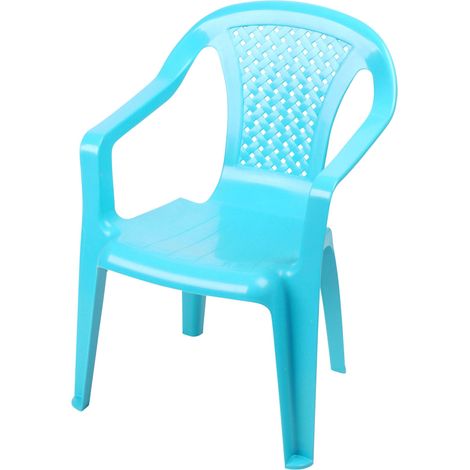 Kinder Gartenstuhl aus Kunststoff - blau - Robuster Stapelstuhl für Kleinkinder - Monoblock Stuhl Kinderstuhl Spielstuhl Sitz Möbel stapelbar