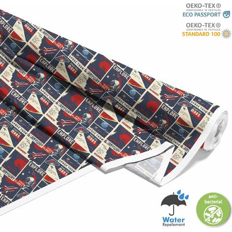 Outdoor dekostoffe oxford - Motiv Retro-Weltraum Plakat I DX618 (1/5)