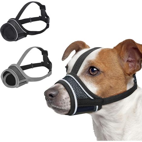 Stück Hundemaulkorb, Maulkorb für kleine und mittelgroße Hunde, weicher, atmungsaktiver Netzmaulkorb, Anti-Kauen, Bellen