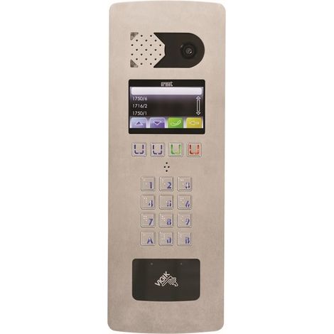 Platine vidéo à défilement 2VOICE graphique perçage T25 - Aluminium Champagne URMET D83/IGLPPT