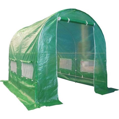 BIRCHTREE 3M (L) x 2M (W) x 2M (H) Polytunnel Greenhouse Pollytunnel With Galvanised Frame