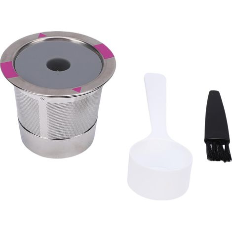 Kit capsule café rechargeable cuillère brosse – Inox pod filtre réutilisable machine un trou, cuisine (1/5)