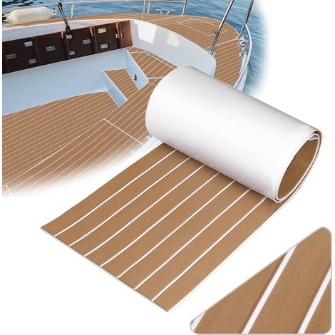 Mousse Eva Tapis pour Bateau, Navires et Maritimes, Tapis Anti-dérapant en Teck Artificiel Peut Être Utilisé pour la Décoration de Yacht, Kayak, Bateaux, RV, Piscines (1/5)