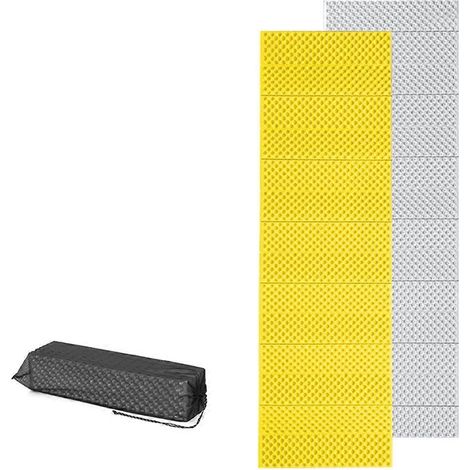Tapis de pique-nique pliable, coussin de camping pliable, matelas de plage portable et imperméable jaune (1/5)
