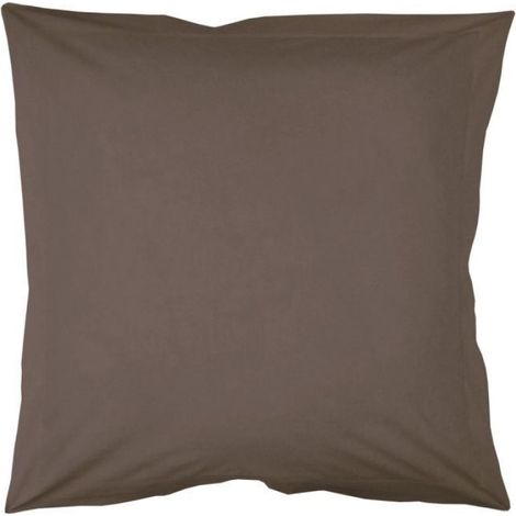 Taie D'Oreiller - 63x63 Cm - 100% Coton 57 Fils Cm² - Finition Bourdon - Couleur Noisette - Unité