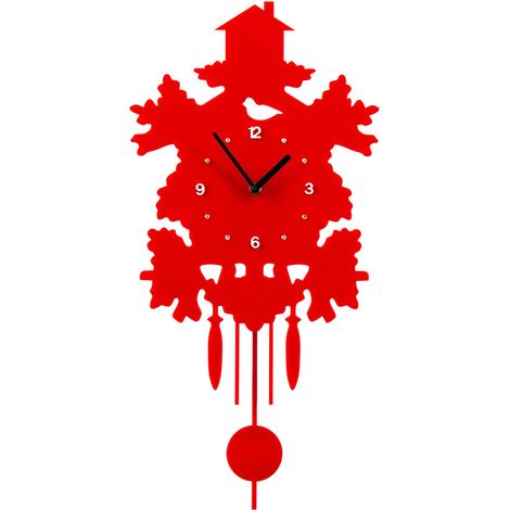 Premier Housewares Red Acrylic Pendulum Wall Clock (1/2)