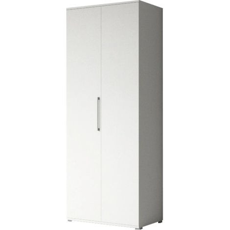 armadio multiuso 2 ante battenti bianco 80x52x207 cm (1/4)
