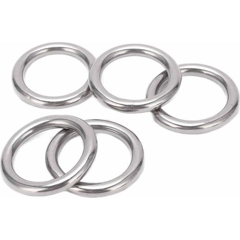 5 pièces Anneaux Ronds Bateau Acier Inoxydable 304 Soudé Sans Soudure Type O Accroche pour Hamac Yoga 6x30mm (1/5)