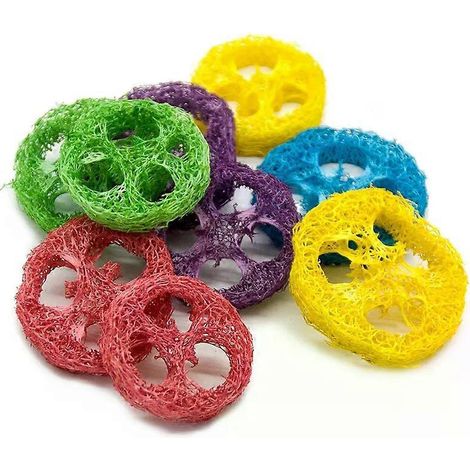 Lot de 10 tranches de luffa naturel pour le nettoyage des dents, jouet à mâcher pour petits animaux (hamsters, lapins), riche en fibres - JXLGV (1/5)