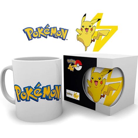 Taza Pokémon Pikachu blanca de cerámica 320 ml microondas
