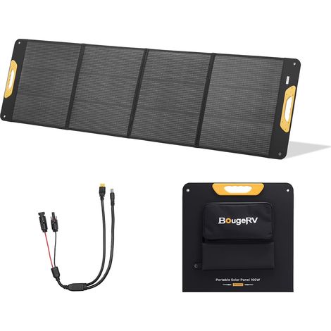 BougeRV Panneau Solaire Pliable 200W avec des Sorties XT60DC7909 25% Efficacité NType Module Solaire Mobile Fibre de Verre IP65 pour Station Électrique Camping Extérieur Jardin (1/5)