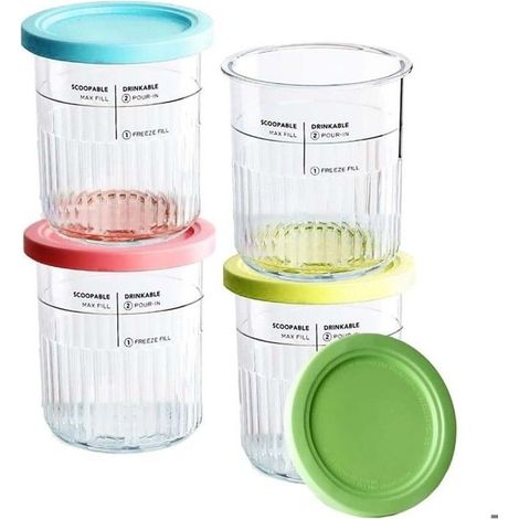Bac à glaçons - Ninja - NC501 NC500 - 680 ml - Lot de 4 - Couvercles étanches