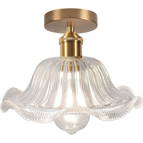 Plafonnier En Verre Plafonnier Rétro Lustre Moderne E27 Pour Couloir Cuisine Salle À Manger (1/5)