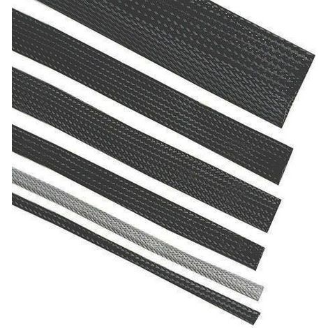 Gaine Tressée Élastique en Polyester 10 mm Noir