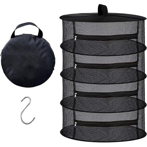 Séchoir à herbes, panier suspendu respirant avec fermeture éclair, filet de séchage pliable (1/4)