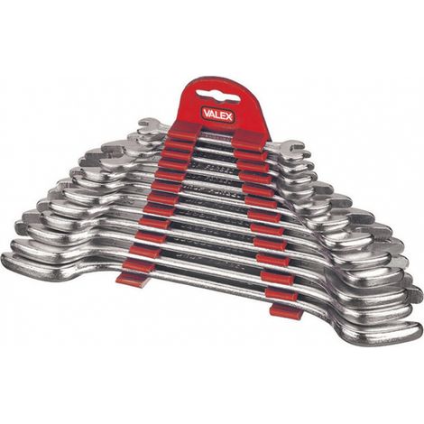 Chiavi a forchetta Valex doppia serie 12pz con supporto 1460806