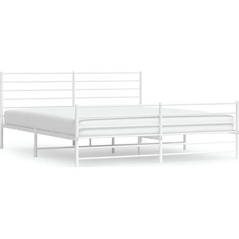 Maison Exclusive - Giroletto con Testiera e Pediera Metallo Bianco 183x213 cm (1/5)
