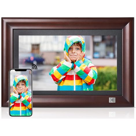 Cadre Photo Numérique WiFi 14,1 Pouces Full HD IPS Écran Tactile Cadre Photo Electronique Cloud avec App, 32Go de Mémoire, Rotation Automatique, Partage d'images, Musique, Vidéo (1/5)