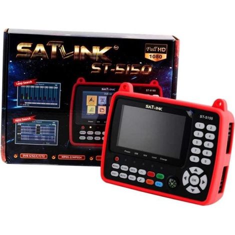 Mesureur de Champ HD Combo - SATLINK - ST5150 - DVB-S2, DVB-T2, DVB-C - Écran TFT 4,3" - HDMI 1.4