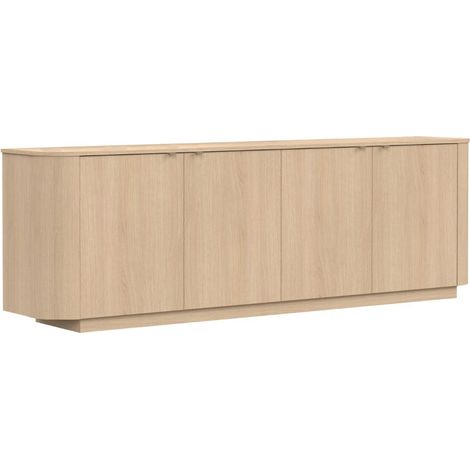 Buffet 4 portes aspect chêne clair design coins arrondis - ADILL (1/5)