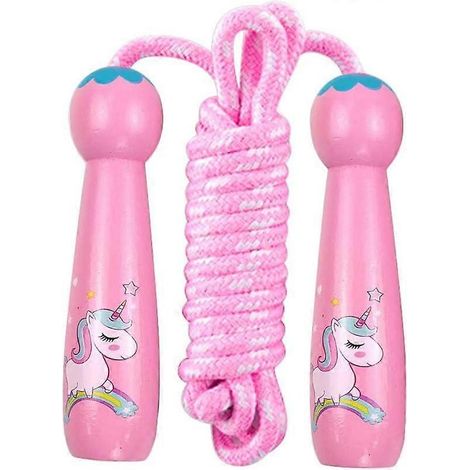 Corde à sauter pour enfants, poignée en bois, 2,5 mètres de long, cadeau de Noël ou d'anniversaire. Mdug (1/5)