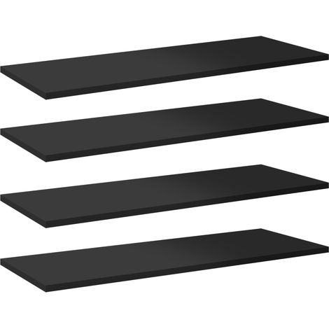 Panneaux bibliothèque 8 pcs Noir brillant 80x30x1,5cm Aggloméré vidaXL