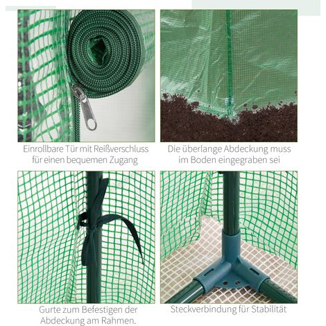 Serre avec porte, serre de jardin en acier résistant à l'hiver, tunnel de culture pour balcon, jardin, abri à tomates 100x50x150cm, serre à tomates pour légumes, fleurs, plantes, vert (1/5)