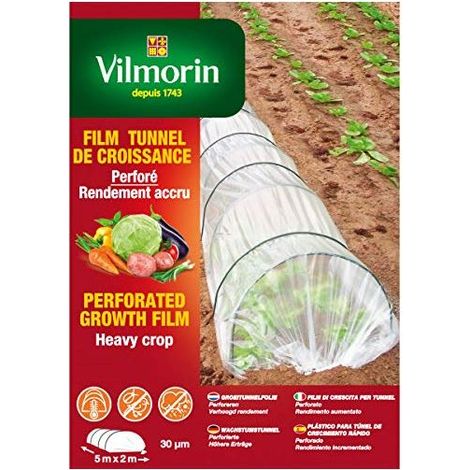 Vilmorin – Film tunnel de croissance 2m x 5m – Accélérateur de culture – Microclimat pour germination et croissance – Protection contre intempéries et insectes
