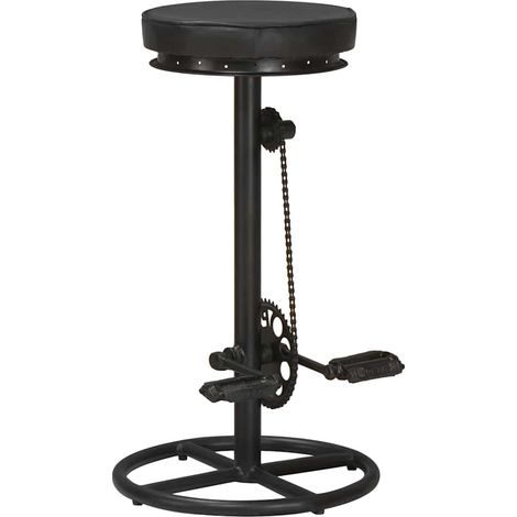 Maison Exclusive - Barhocker 2 Stk. Schwarz Echtes Ziegenleder (1/5)