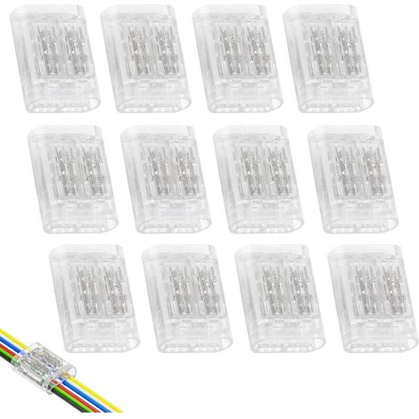 Packung mit 12 lötfreien, 6-poligen Kabelverbindern für 0,35–0,5 mm² (AWG 22–20), 1,8 mm Isolationsdurchmesser, ideal für Heimwerker und Profis, Schnellverbinder für (1/5)