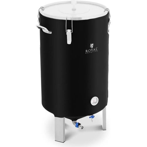 Cuve de fermentation 70 litres 0 - 40 °c acier inoxydable avec gaine isolante acier inoxydable noir (1/5)