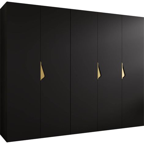 Armoire Hartford 621, Noir, 202x250x52cm, Portes d'armoire: Avec des charnières, Nombre d'étagères: 0 (1/5)
