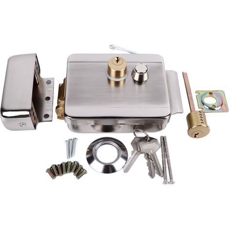 Serrure de porte à commande électrique, Double tête, pour sonnette, interphone, système de sécurité d'accès, maison 12V